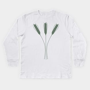 Wheat Field (Graze Green) Kids Long Sleeve T-Shirt